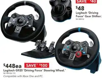 Harvey Norman Logitech G920 'Driving Force' Steering Wheel offer