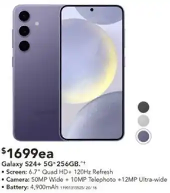 Harvey Norman Galaxy S24+ 5G 256GB offer