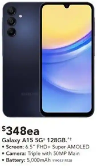 Harvey Norman Galaxy A15 5G 128GB offer