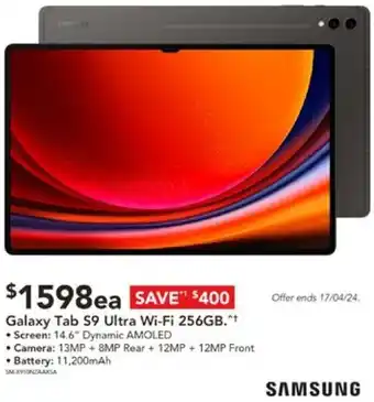 Harvey Norman Galaxy Tab S9 Ultra Wi-Fi 256GB offer