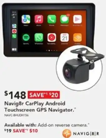 Harvey Norman Navig8r CarPlay Android Touchscreen GPS Navigator offer