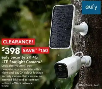 Harvey Norman eufy Security 2K 4G LTE Starlight Camera offer