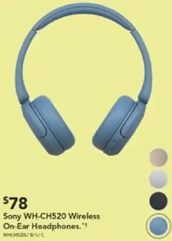 Harvey Norman Sony WH-CH520 Wireless On-Ear Headphones offer