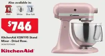 Harvey Norman KitchenAid KSM195 Stand Mixer - Dried Rose offer