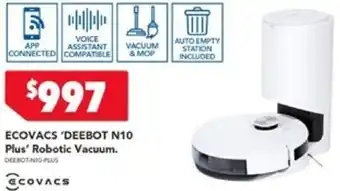 Harvey Norman ECOVACS ‘DEEBOT N10 Plus' Robotic Vacuum offer