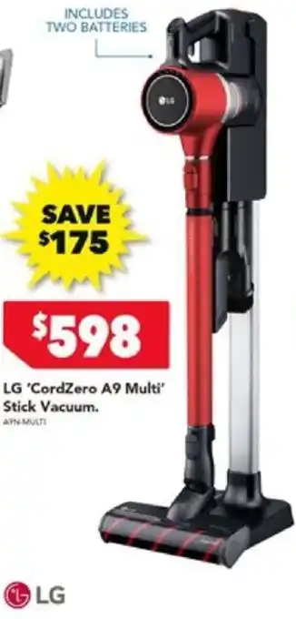 Harvey Norman LG 'CordZero A9 Multi' Stick Vacuum offer