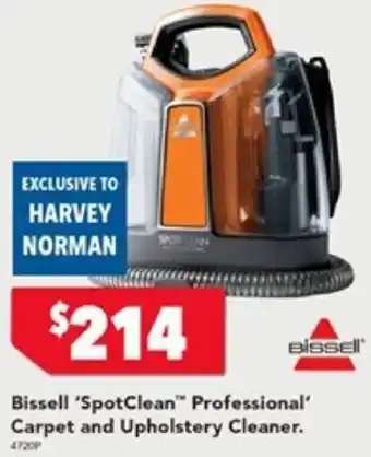 Harvey Norman Bissell 'SpotClean" Professional' Carpet and Upholstery Cleaner offer