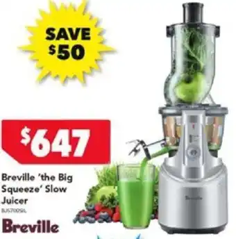 Harvey Norman Breville 'the Big Squeeze' Slow Juicer offer