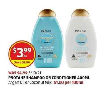 ALDI Protane Shampoo or Conditioner 400ml offer