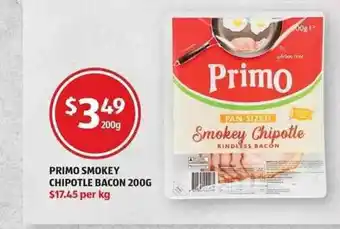 Primo Smokey Chipotle Bacon 200g