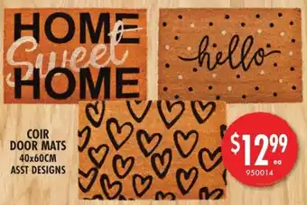 Red Dot COIR DOOR MATS 40x60CM ASST DESIGNS offer