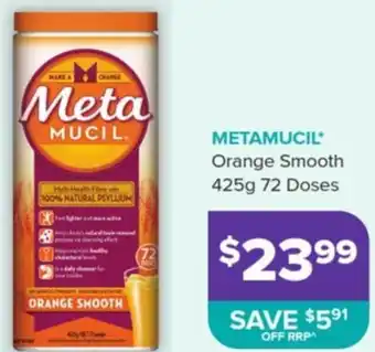 METAMUCIL Orange Smooth 425g 72 Doses