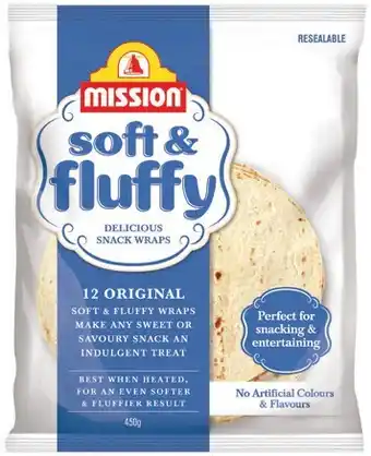 IGA Mission Wraps Soft & Fluffy 450g offer