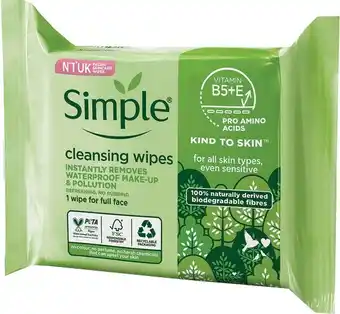 IGA Simple Cleansing Wipes 25 Pack offer