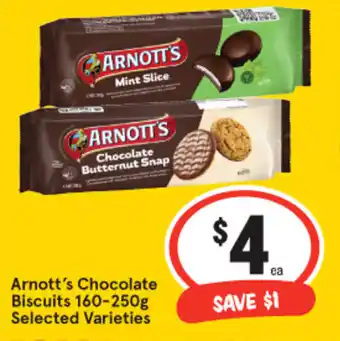 IGA Arnott's Chocolate Biscuits 160-250g Selected Varieties offer