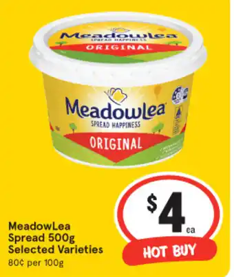 IGA MeadowLea Spread 500g Selected Varieties offer