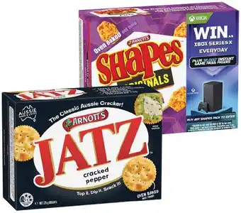 IGA Arnott’s Shapes, Jatz, Savoy or Clix Crackers 130-250g Selected Varieties offer