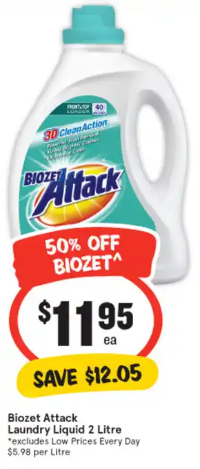 IGA Biozet Attack Laundry Liquid 2 Litre offer