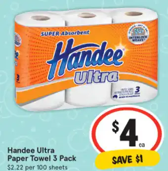 IGA Handee Ultra Paper Towel 3 Pack offer