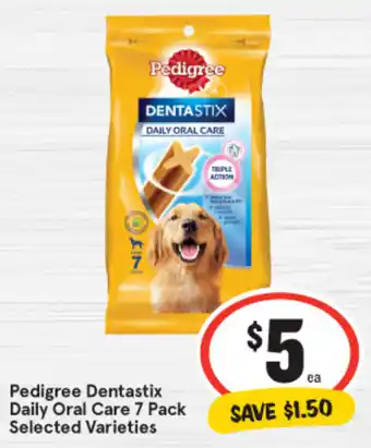 IGA Pedigree Dentastix Daily Oral Care 7 Pack Selected Varieties offer