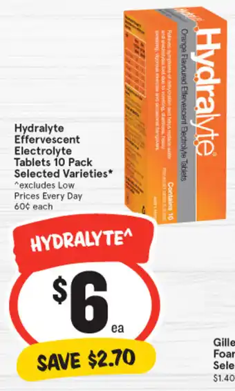 IGA Hydralyte Effervescent Electrolyte Tablets 10 Pack Selected Varieties offer