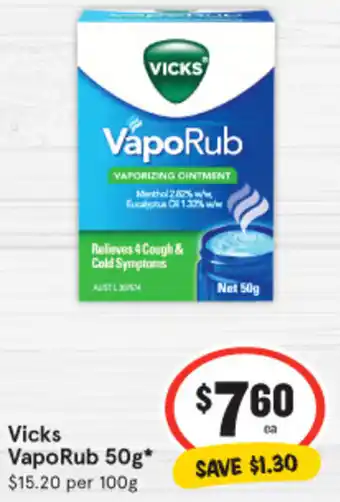 IGA Vicks VapoRub 50g offer