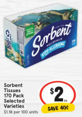 IGA Sorbent Tissues 170 Pack Selected Varieties offer