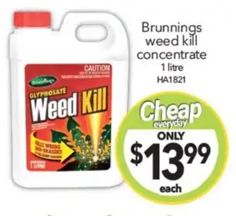Cheap as Chips Brunnings weed kill concentrate 1 litre offer