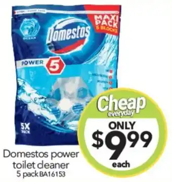 Cheap as Chips Domestos power toilet cleaner 5 pack offer