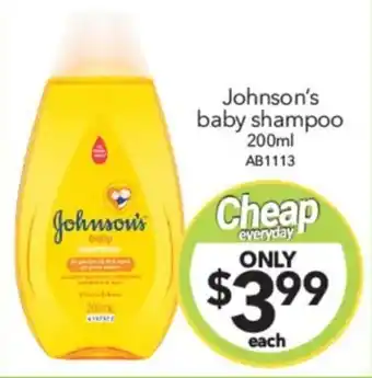 Cheap as Chips Johnson's baby shampoo 200ml offer