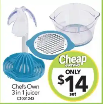 Cheap as Chips Chefs Own 3 in 1 juicer offer