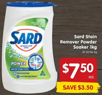Spar Sard Stain Remover Powder Soaker 1kg offer