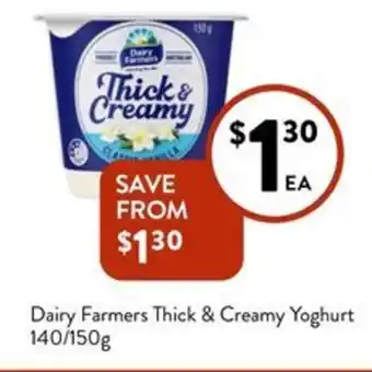 Foodworks Dairy Farmers Thick & Creamy Yoghurt 140/150g offer