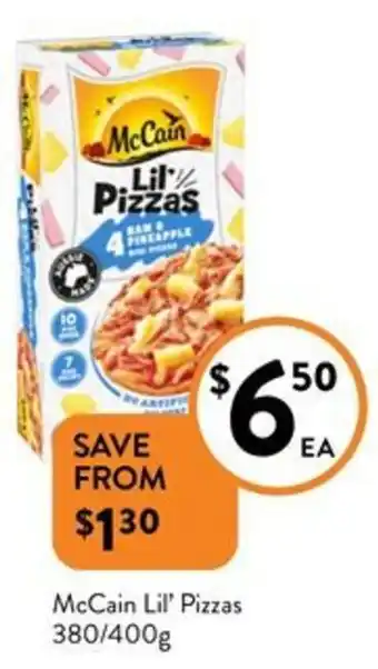 Foodworks McCain Lil' Pizzas 380/400g offer