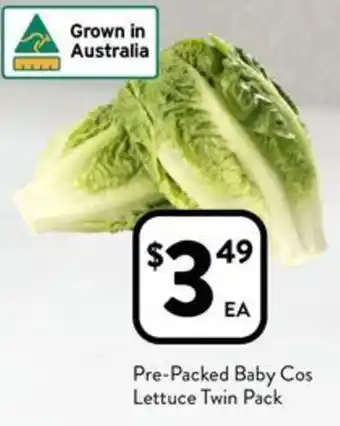 Foodworks Pre-Packed Baby Cos Lettuce Twin Pack offer
