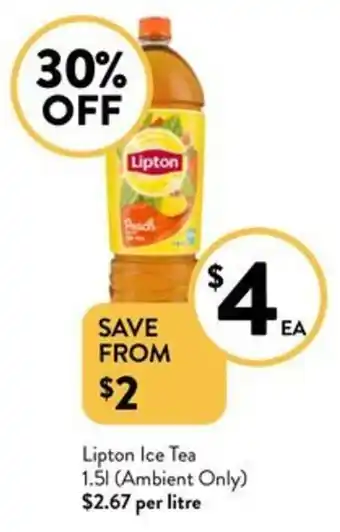 Foodworks Lipton Ice Tea 1.5L offer
