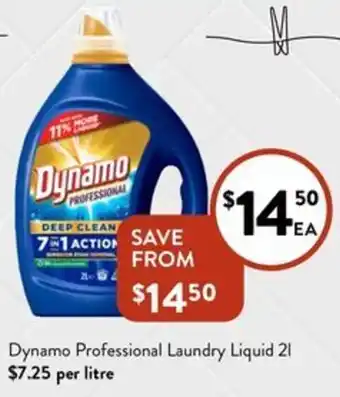 Foodworks Dynamo Professional Laundry Liquid 2L offer