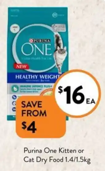 Foodworks Purina One Kitten or Cat Dry Food 1.4/1.5kg offer