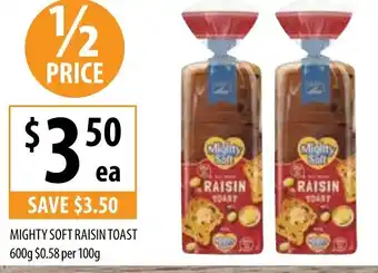 Supabarn MIGHTY SOFT RAISIN TOAST 600g offer