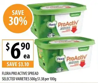 Supabarn FLORA PRO ACTIVE SPREAD SELECTED VARIETIES 500g offer