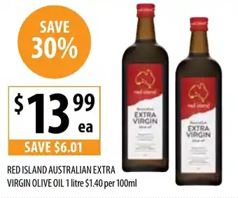 Supabarn RED ISLAND AUSTRALIAN EXTRA VIRGIN OLIVE OIL 1 litre offer