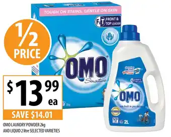 Supabarn OMO LAUNDRY POWDER 2kg AND LIQUID 2 litre SELECTED VARIETIES offer