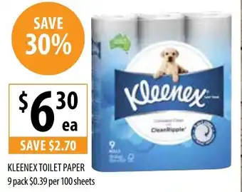 Supabarn KLEENEX TOILET PAPER 9 pack offer