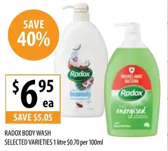 Supabarn RADOX BODY WASH SELECTED VARIETIES 1 litre offer