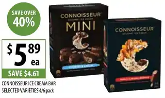 Supabarn CONNOISSEUR ICE CREAM BAR SELECTED VARIETIES 4/6 pack offer