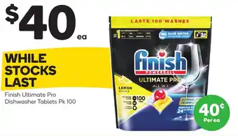 Woolworths Finish Ultimate Pro Dishwasher Tablets Pk 100 offer
