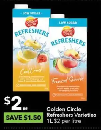 Ritchies Golden Circle Refreshers Varieties 1L offer