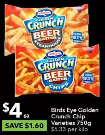 Ritchies Birds Eye Golden Crunch Chip Varieties 750g offer