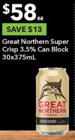 Ritchies Great Northern Super Crisp 3.5% Can Block 30x375mL offer