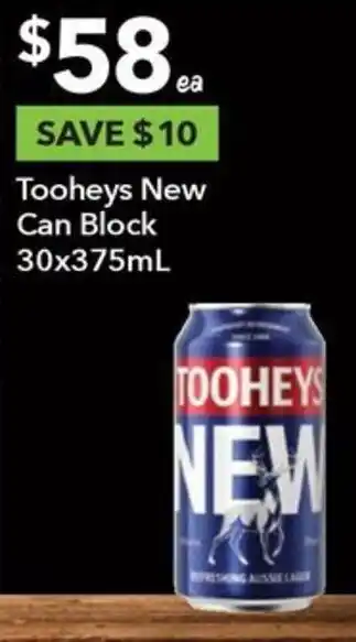 Ritchies Tooheys New Can Block 30x375mL offer